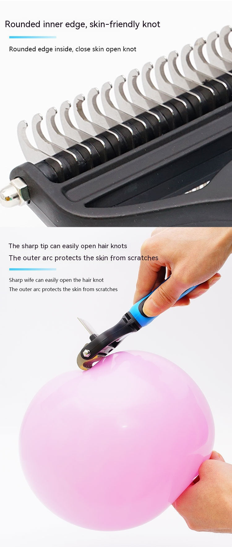 Peigne démêlant pour poils d'animaux, peigne fin, produits de beauté deux-en-un