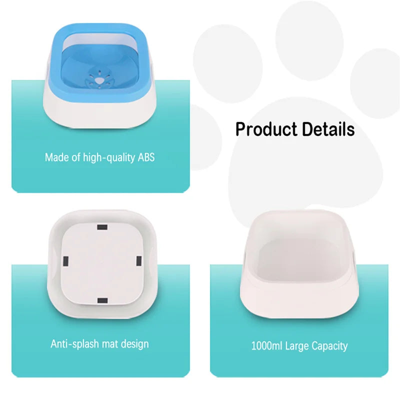 Gamelle anti-éclaboussures pour chiens, grande capacité (1 L)