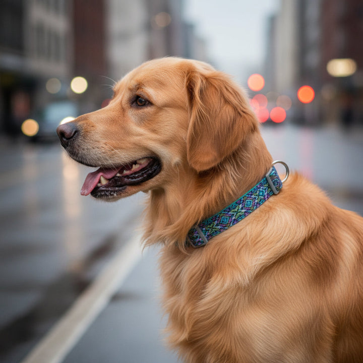 Collier multicolore ajustable pour chien – design moderne et confortable, accessoire tendance pour animaux de compagnie